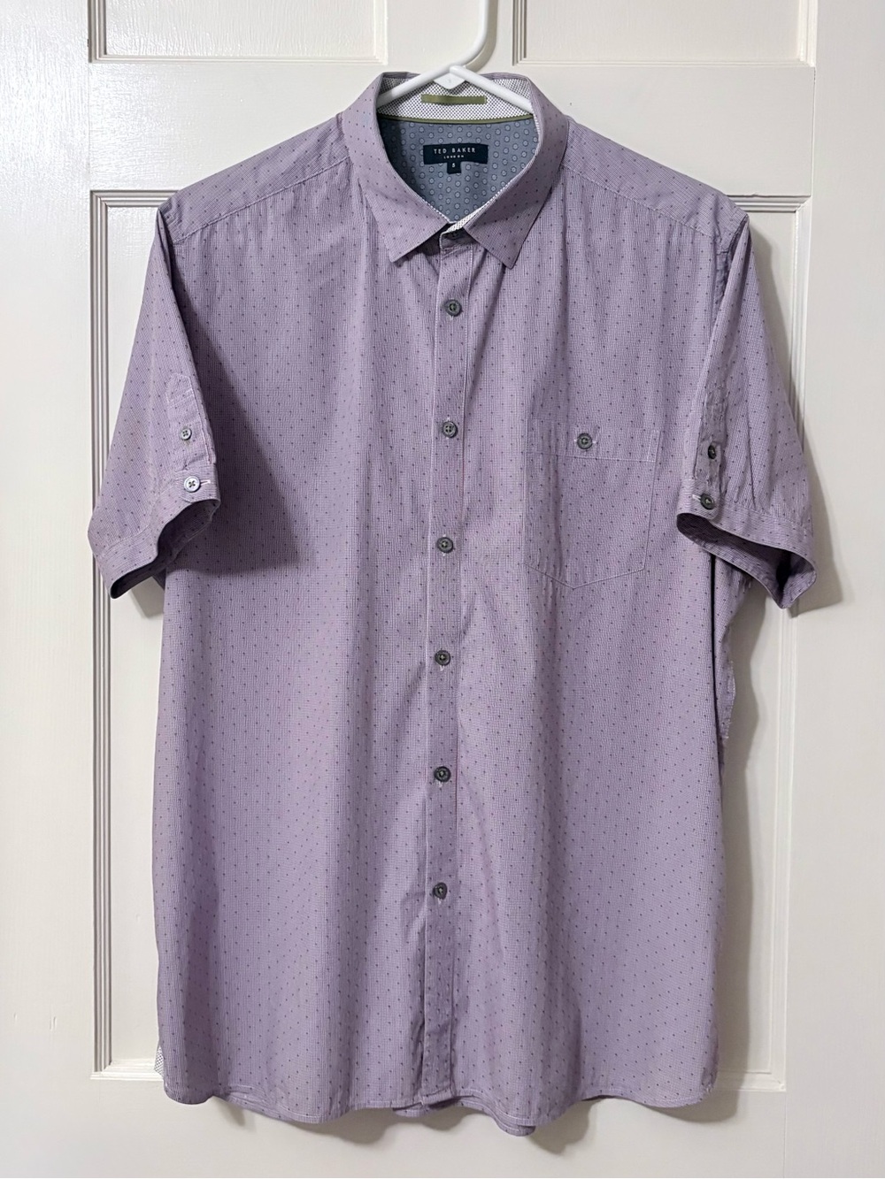 Ted Baker Men's Short-Sleeve Button-Up Shirt in Lavender
